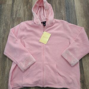 Denim & Co. Hooded Fleece Full Zip Jacket Women's Size 2x NEW